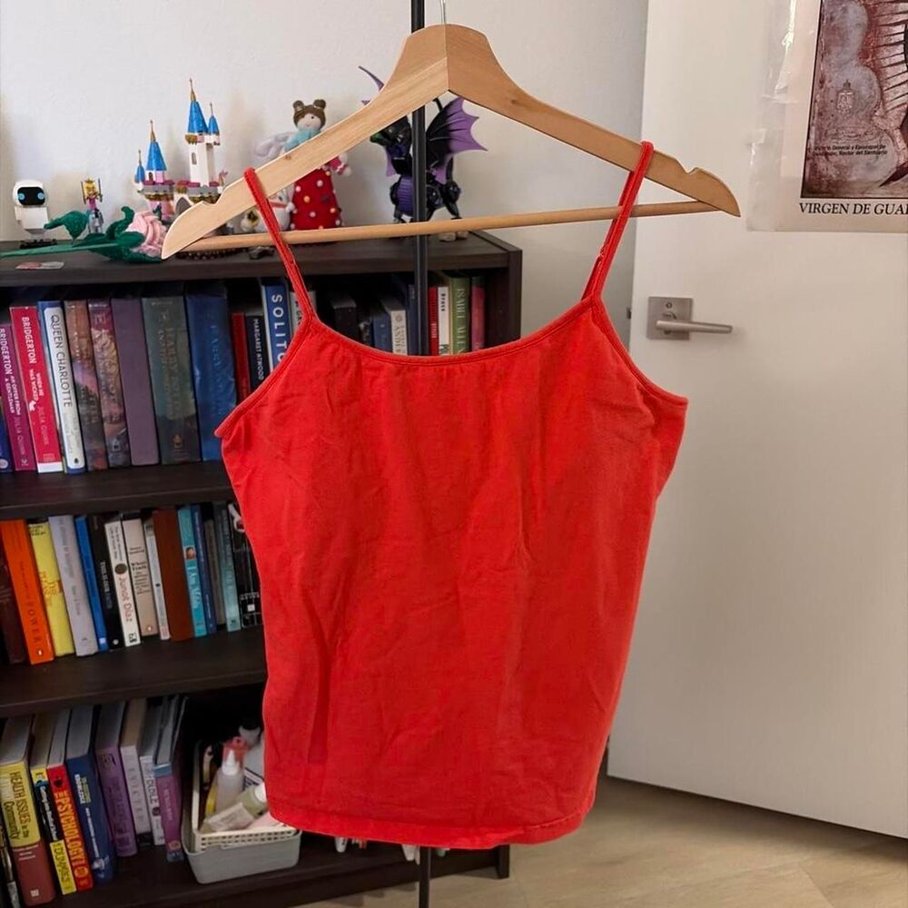 Gap Built-In Shelf Bra Tank Top Orange Red Size Large